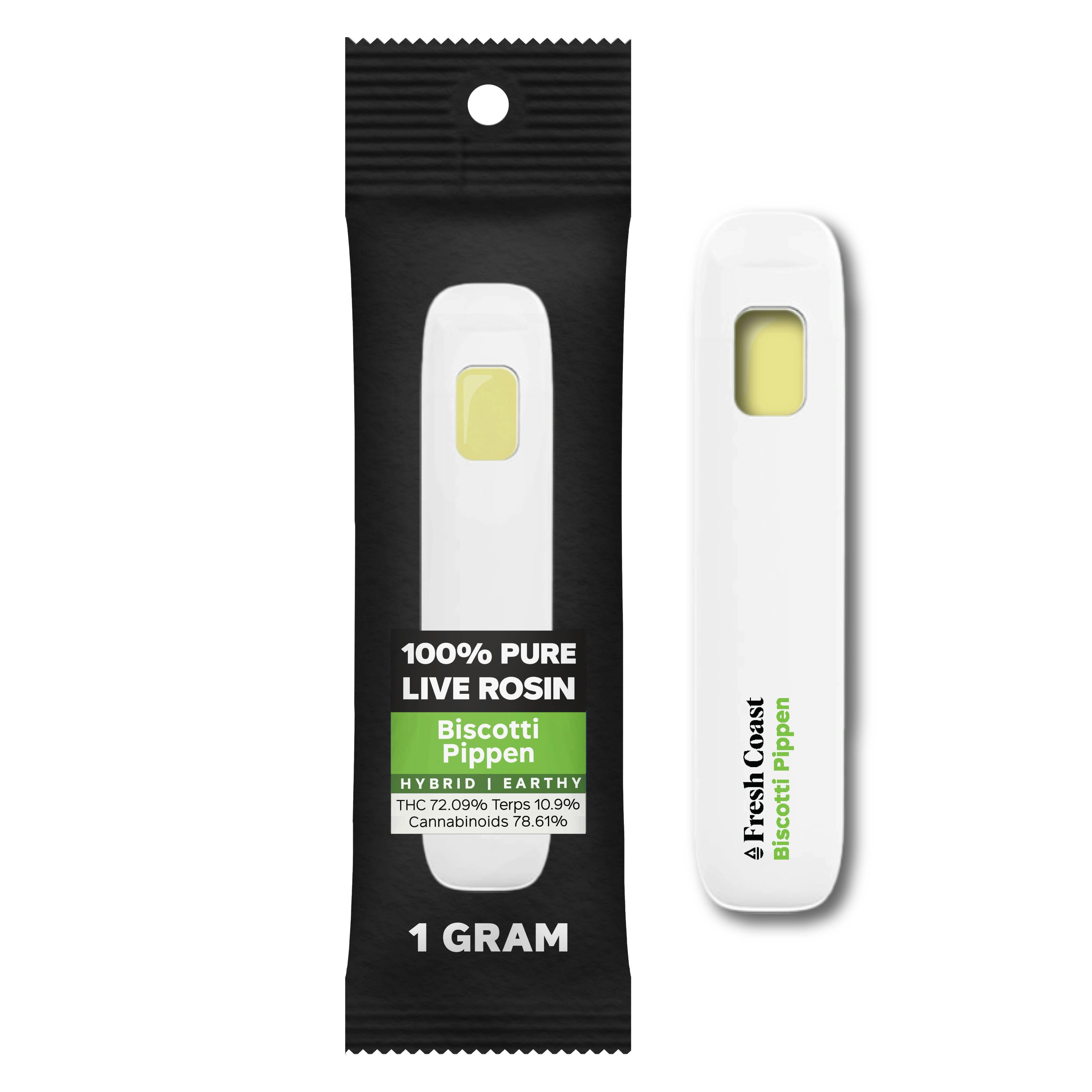 Product: Fresh Coast | Live Rosin Disposable - 1g - Biscotti Pippin