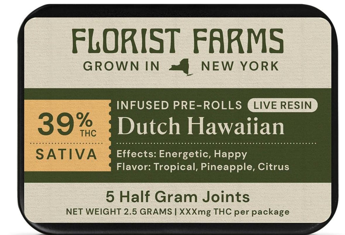 Florist Farms Live Resin Infused Pre-Rolls | 5pk (.5g each) | D'Hawaiian