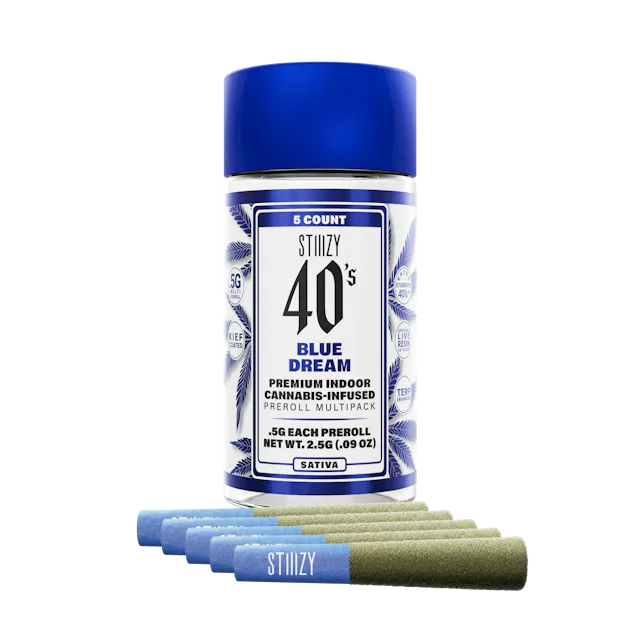 STIIIZY Blue Dream 40's Infused Pre-Roll 0.5g 5-pack | 2.5g