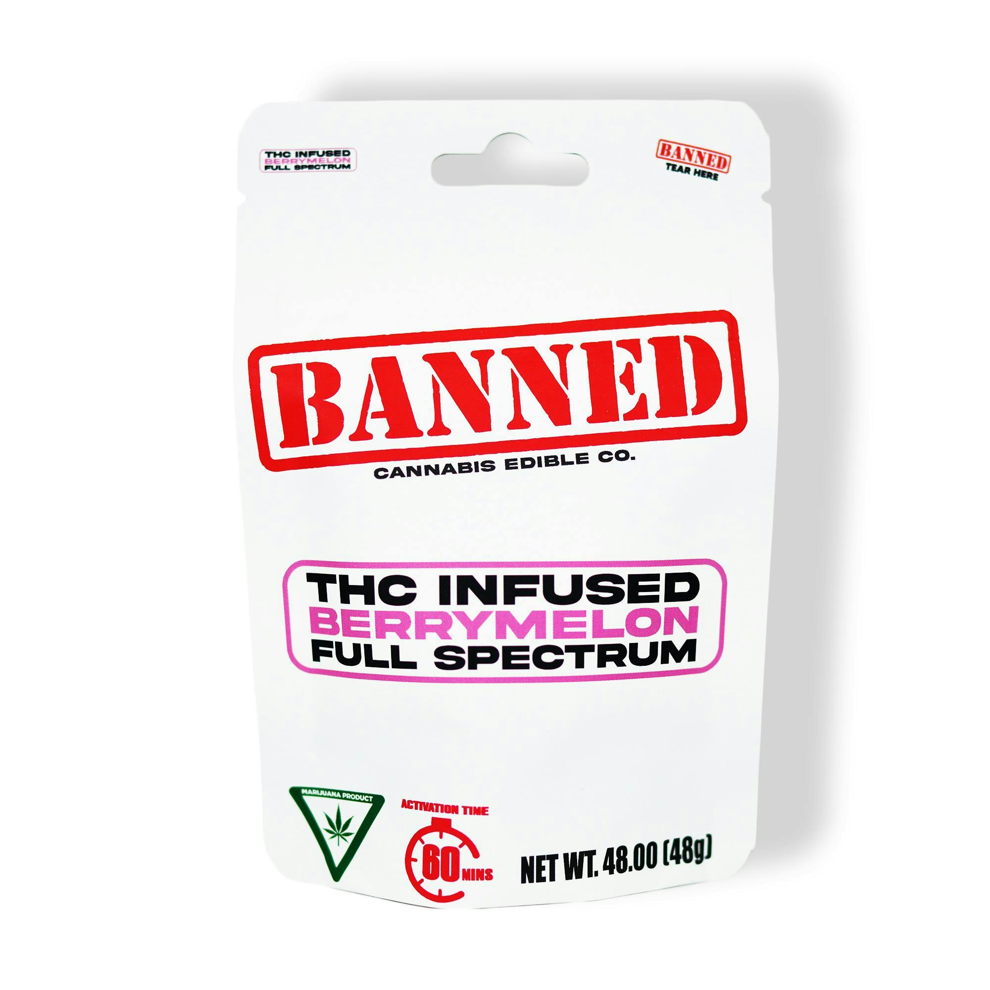Product: BANNED EDIBLE CO. | BERRY MELON - 200MG GUMMIES 4PK | HYBRID