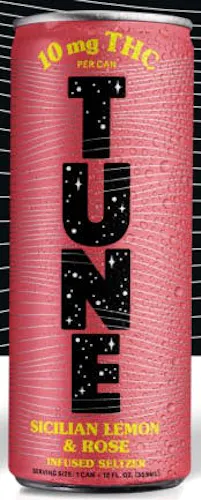 Tune Sicilian Lemon and Rose 12oz THC Seltzer 40mg 4pk-1