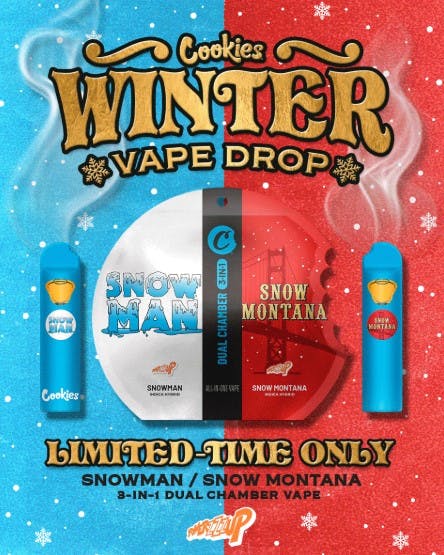 Cookies Distillate All-in-One Dual Chamber Vape - Snow Man & Snow Montana  (TA)