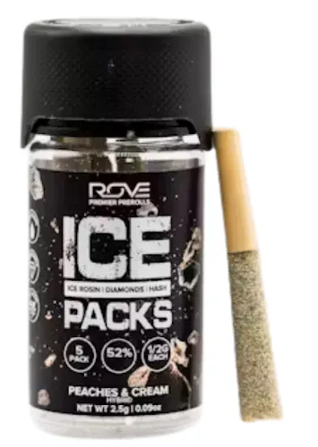 Peaches & Cream | Infused Pre-Roll Ice Packs (Rosin Hash and Diamonds) | 5 Pack | .5g each-1