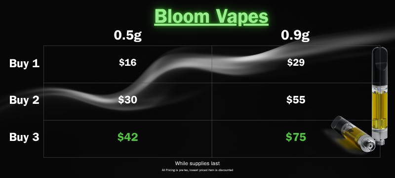 braintree vape shop Bloom Montana (Livingston) Menu