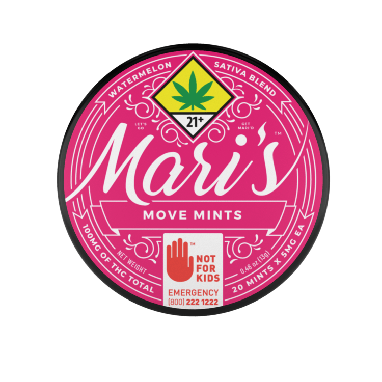 Mari's Mints: Move Sativa Watermelon - 20pk 100mg