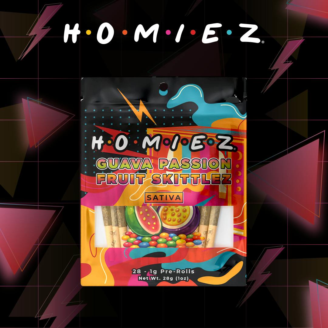 Homiez - 28-Pack 1g Prerolls - Guava Passion Fruit Skittlez