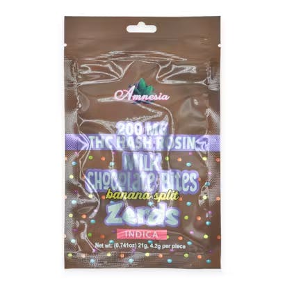 Amnesia - Zerdz Milk Chocolate Banana Split - 200mg Hash Rosin Bites