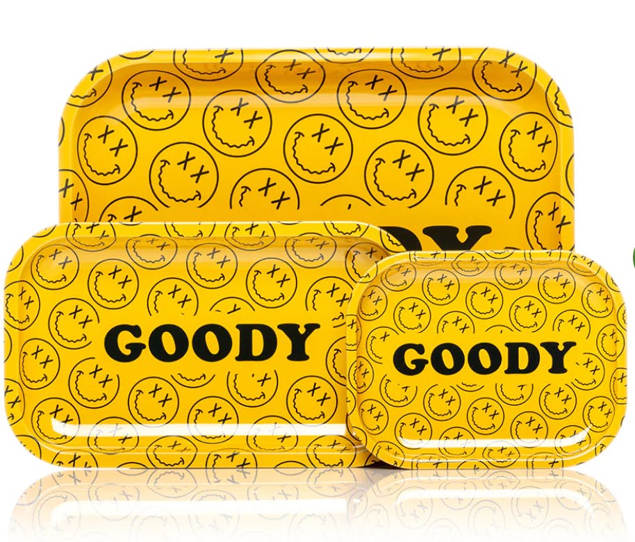 Accessories | Goody Glass | Yellow Face Rolling Tray | Small