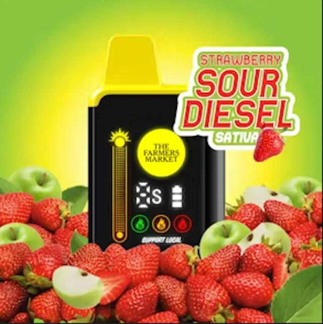 The Farmers Market Disposable Strawberry Sour Diesel 1g (sativa hybrid, disposables)