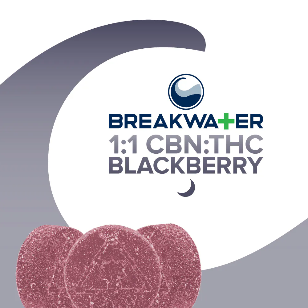 1:1 CBN:THC Blackberry Gummies (10pk) (100mg) | Breakwater