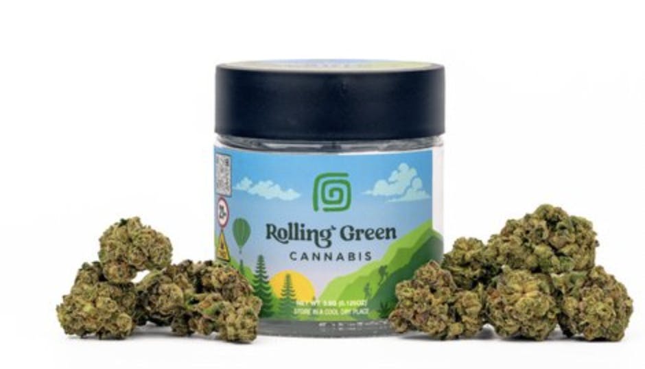 Rolling Green Cannabis | 3.5G Jar Flower | Permanent Marker