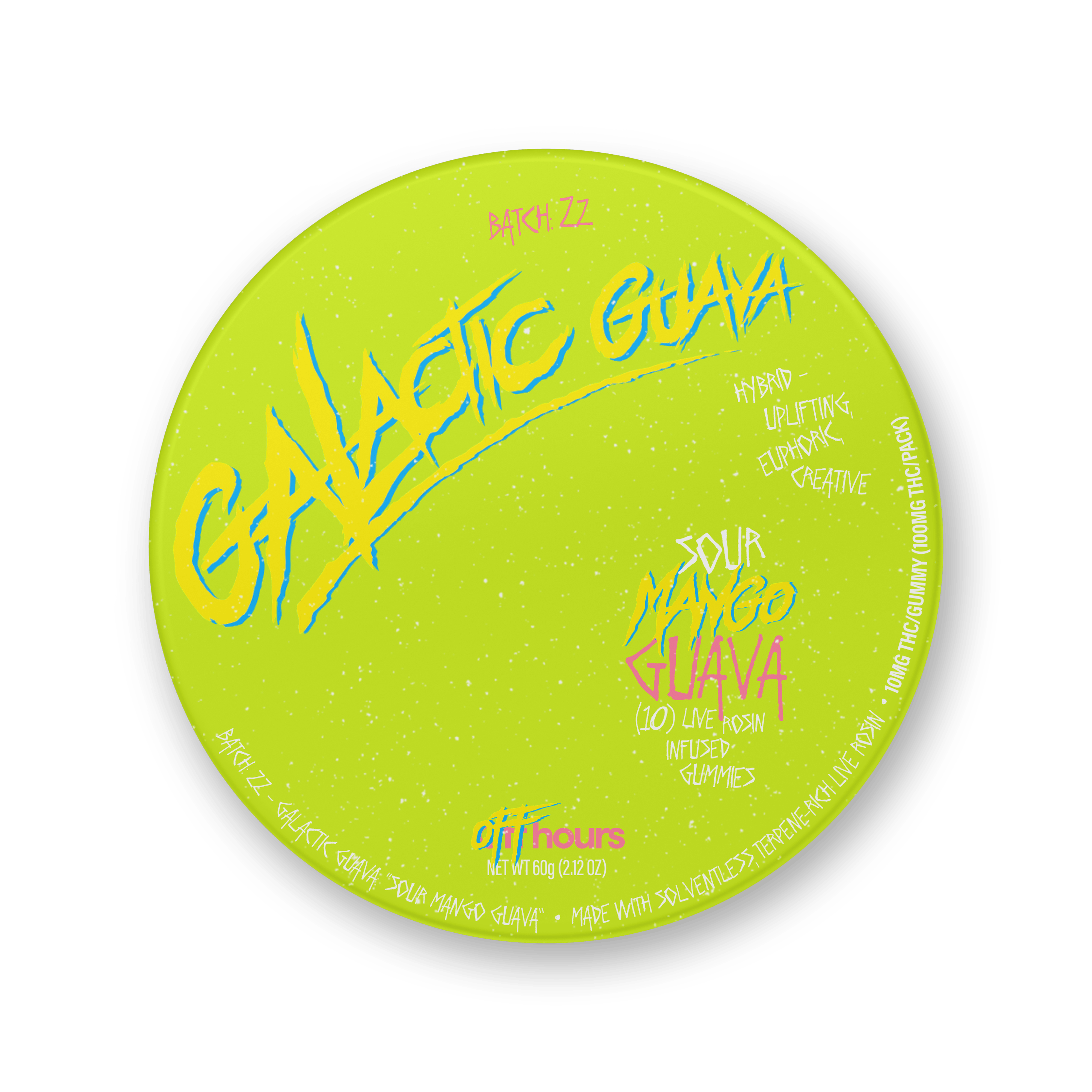 Off hours - Live Rosin Gummies Batch 022 Galactic Guava "Sour Mango Guava"