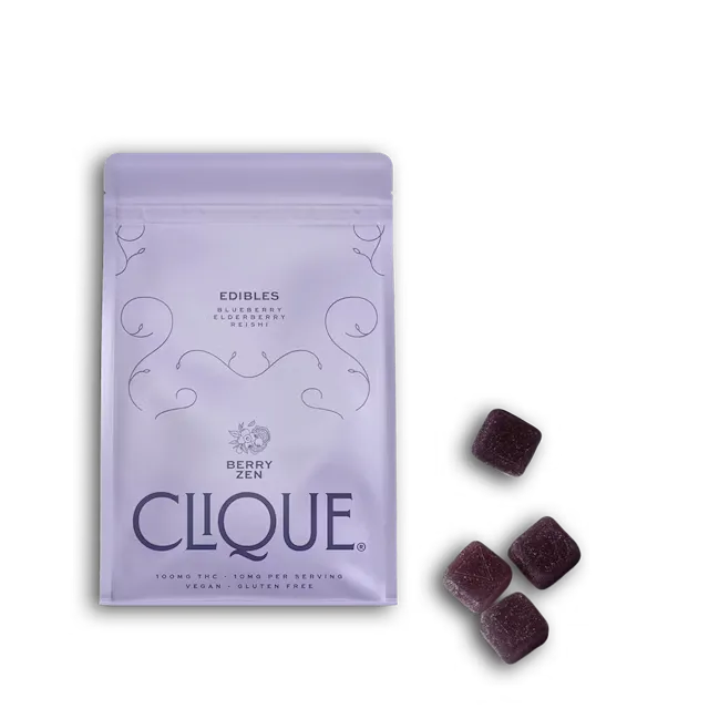 Clique Gummies Berry Zen 10pk/100mg (hybrid, 2.8g)