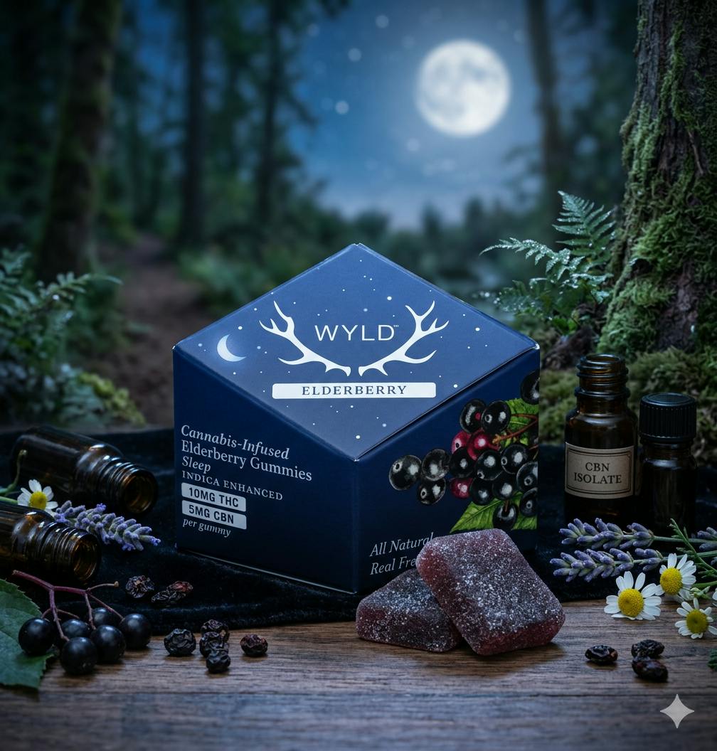 Product Wyld | Elderberry | 2:1 CBN + Indica Enhanced Gummies | 10ct | 100mg