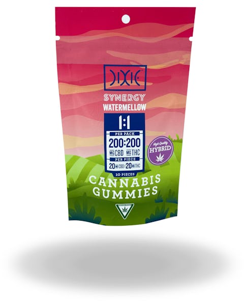 Product: Dixie | Watermellow Synergy 1:1 CBD:THC Gummies (10 Piece) | 200mg:200mg*