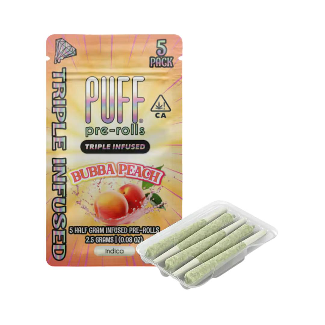 BUBBA PEACH 5PK DIAMOND INFUSED PREROLLS