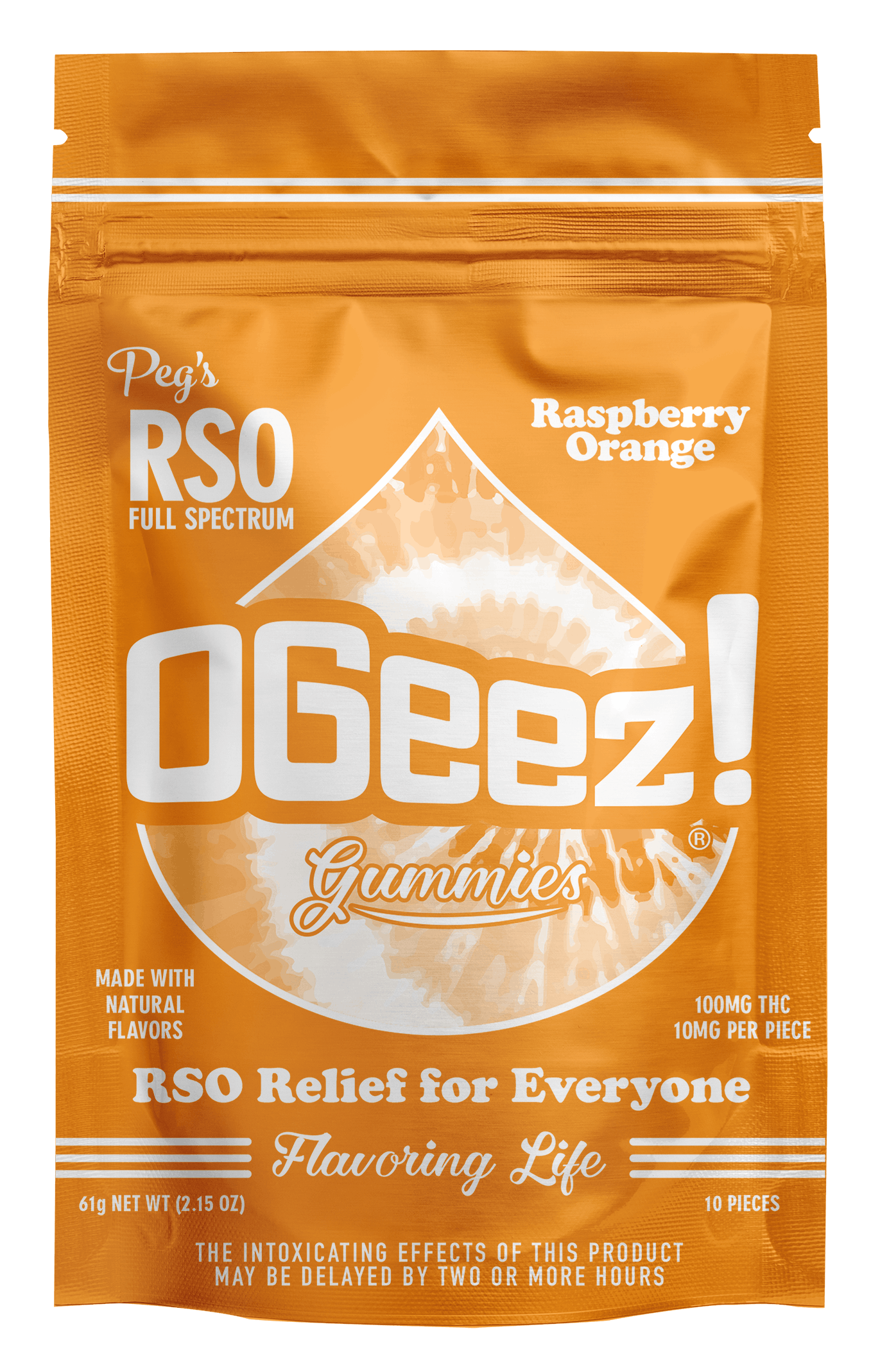 OGeez | Peg's Raspberry Orange RSO | 10 Pack 100mg