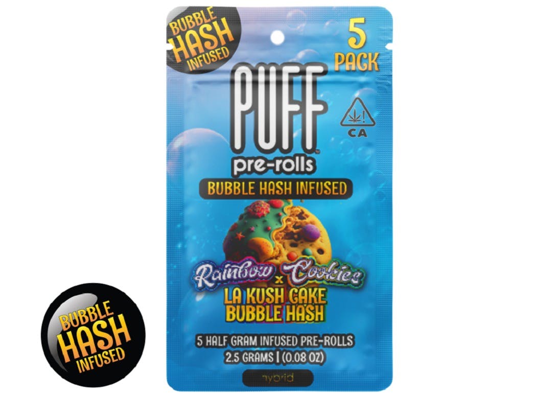 Rainbow Cookies x LA Kush Cake - Bubble Hash Infused Pack - Hybrid - [5pk]