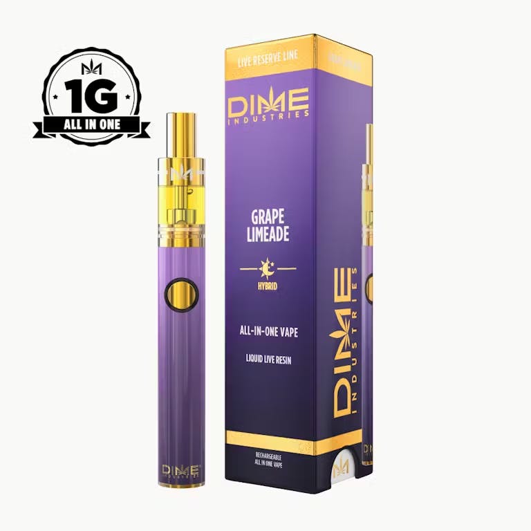 Product Dime Industries - Grape Limeaid - 1g - Live Reserve - AIO