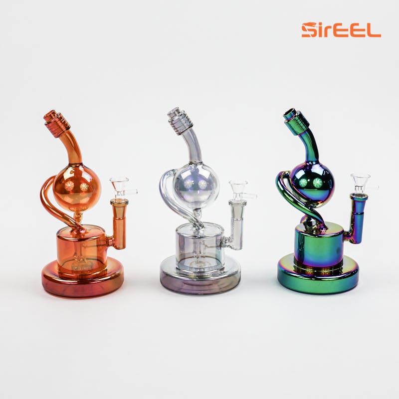 Product 9" Iridized Ball Recycler Bong