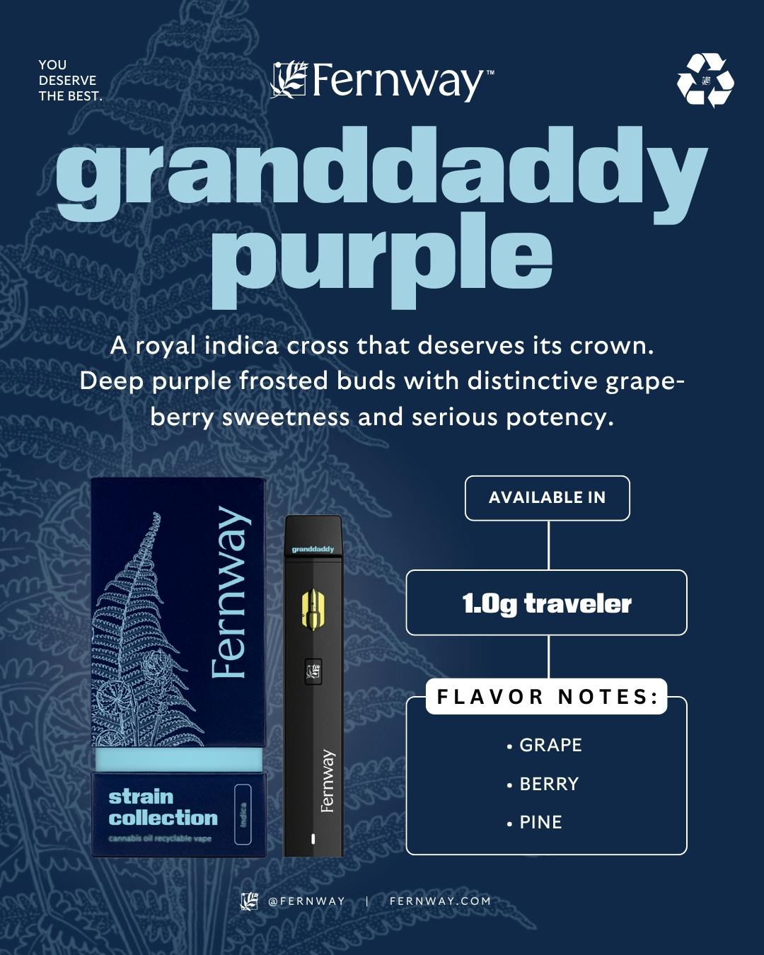 Fernway Fernway Granddaddy Purple Disposable Cannabis for Sale in NJ