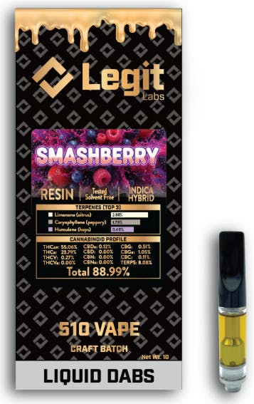 Product: Smashberry | 510 Thread | Cured Resin | Legit Labs