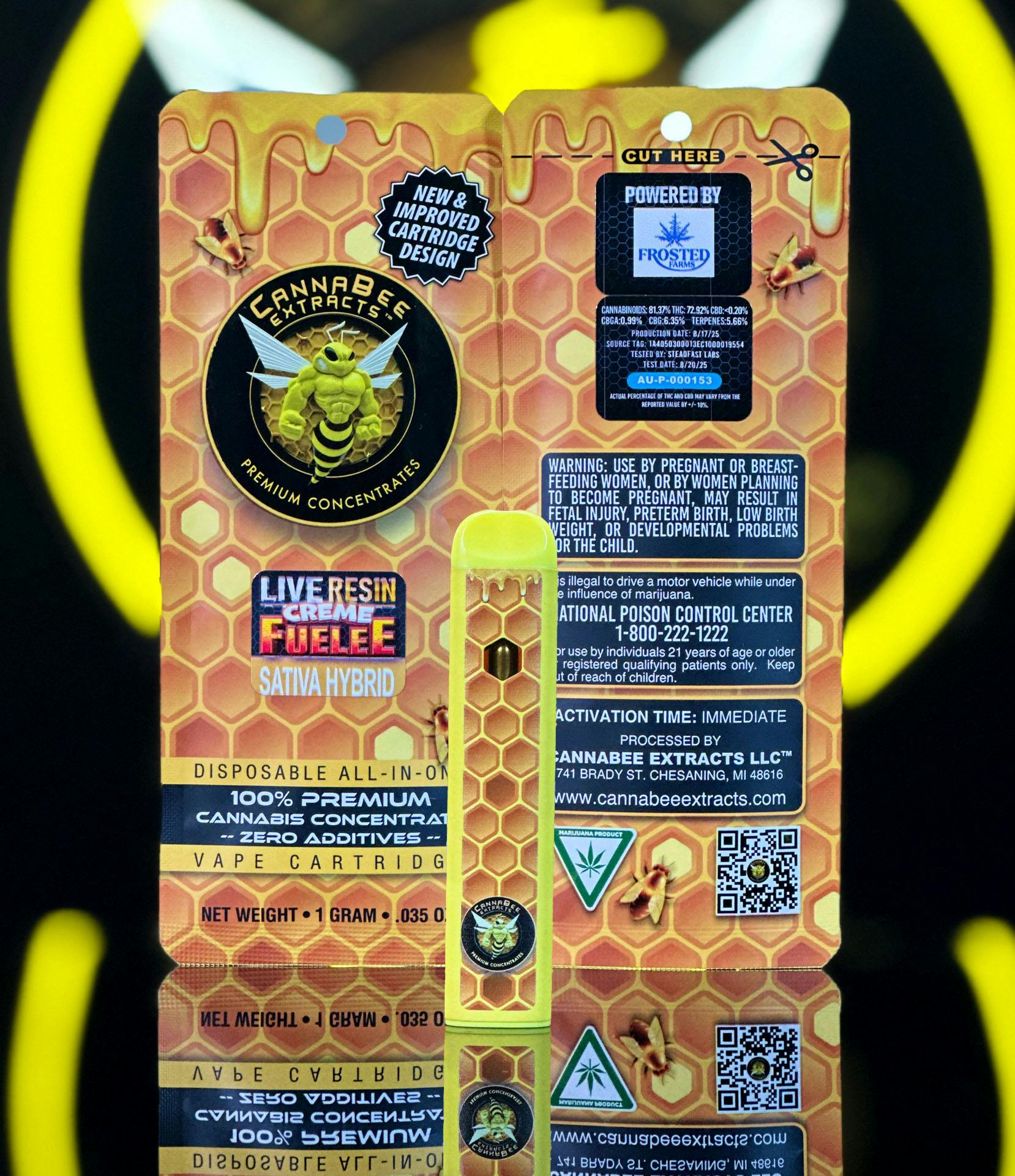 Product: Canna Bee | Creme Fuelee | Live Resin Disposable Sativa