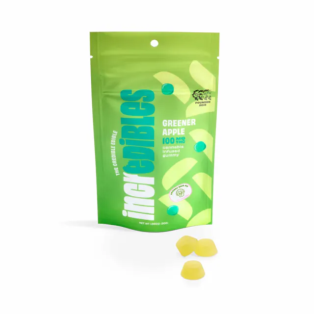 Incredibles Gummies Greener Apple 10pk/100mg (hybrid, 2.8g)