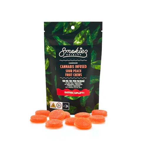 Sour Peach Sativa  100mg THC Fruit Chews-1