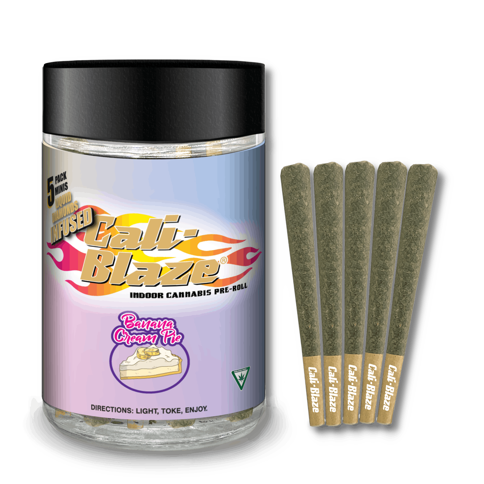 Cali-Blaze | Infused Pre-Roll 5-Pack - 3.5g - Banana Cream Pie