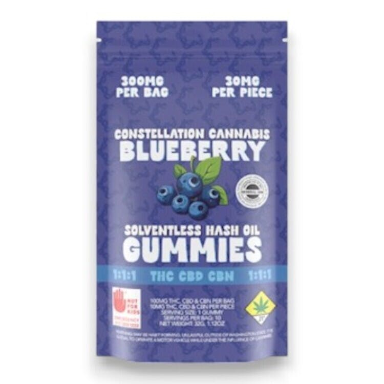 Constellation: CBN 1:1:1 Blueberry - Hash Gummies 10pk 100mg