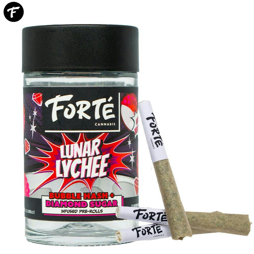 Forte | Lunar Lychee (0.5g x 5) | Bubble Hash x Diamond Sugar Infused  Pre-Roll Pack | Grand Rapids, MI Dispensary | My Dispensary