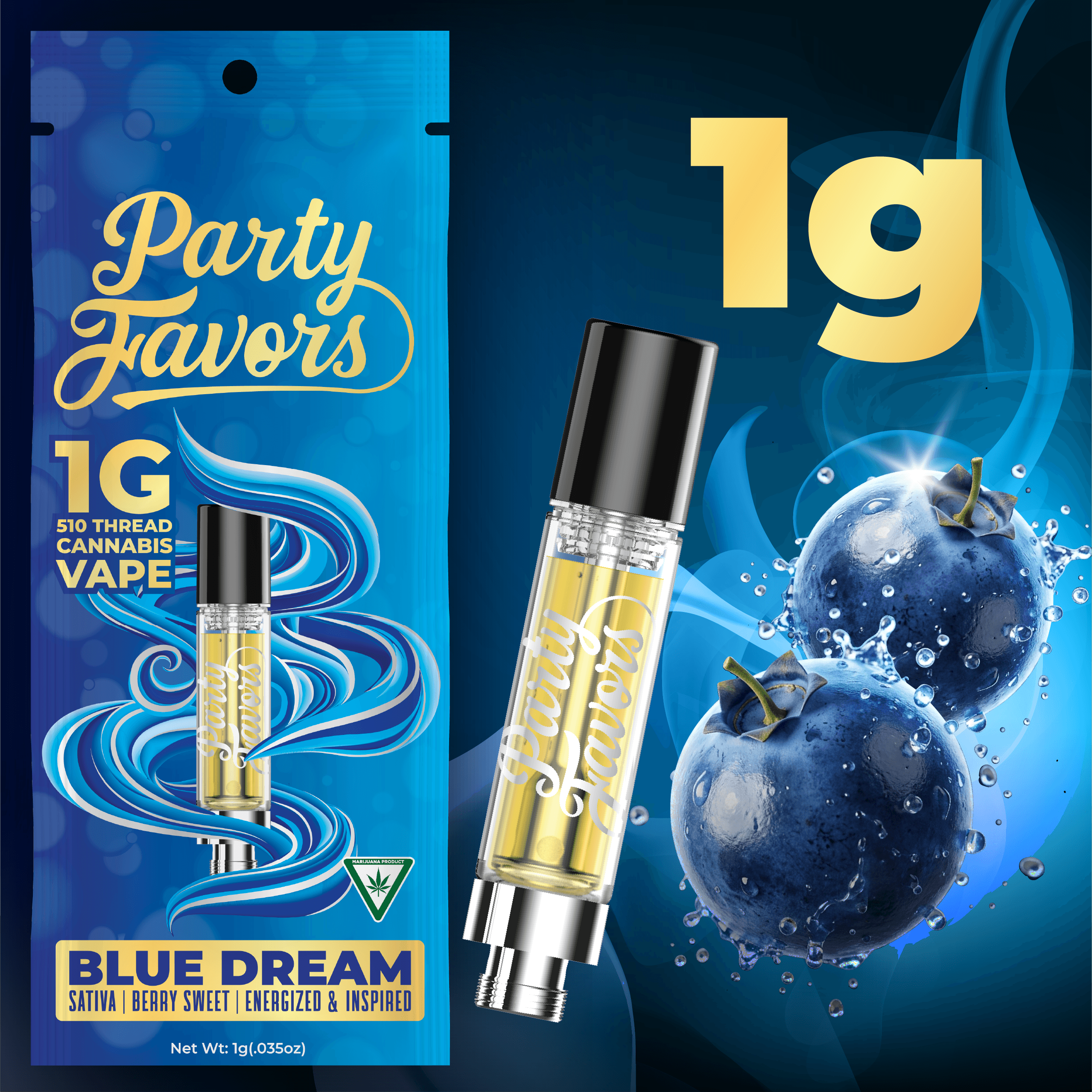 Party Favors - 1g Cart - Blue Dream