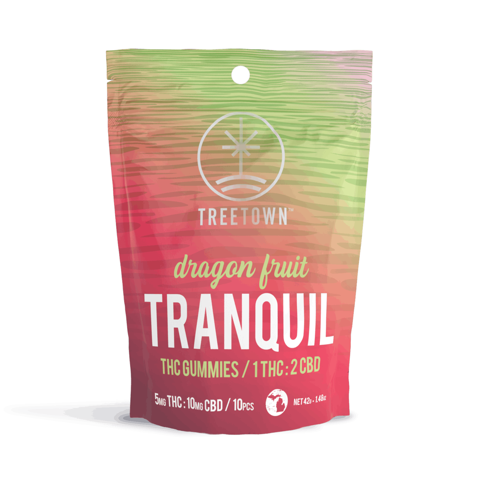 Product: 1:2 Tranquil | Dragon Fruit | 5mg THC x 10mg CBD | 10pk | TreeTown