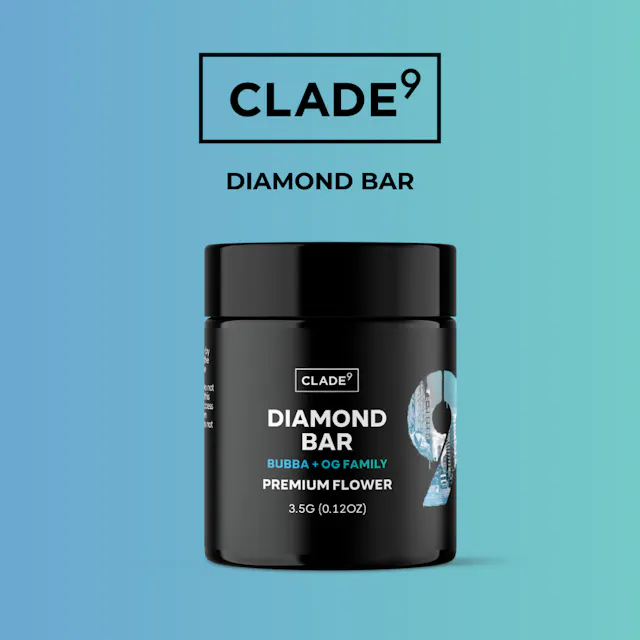 Clade9 Flower Diamond Bar 3.5g (indica, whole flower)