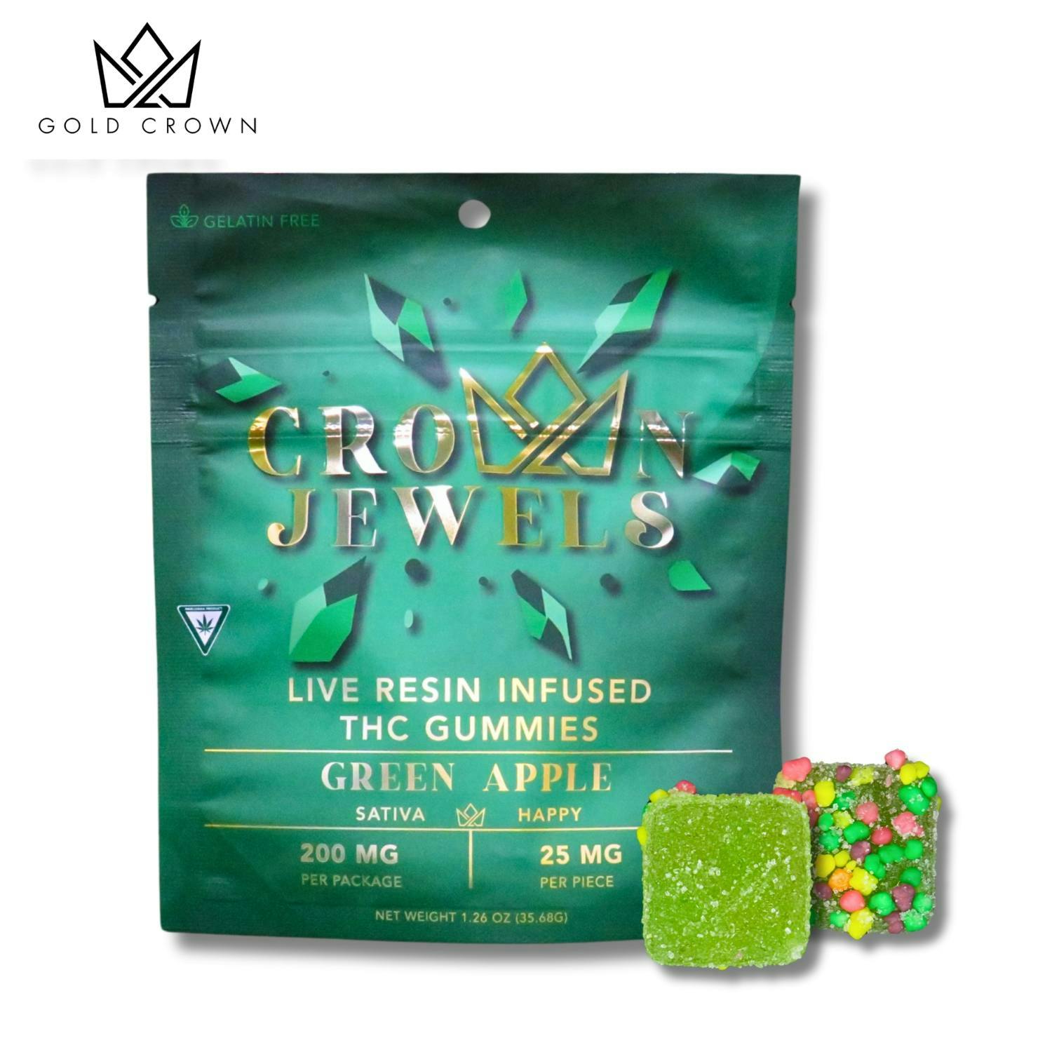 Gold Crown - 200mg Nerd Gummies - Green Apple