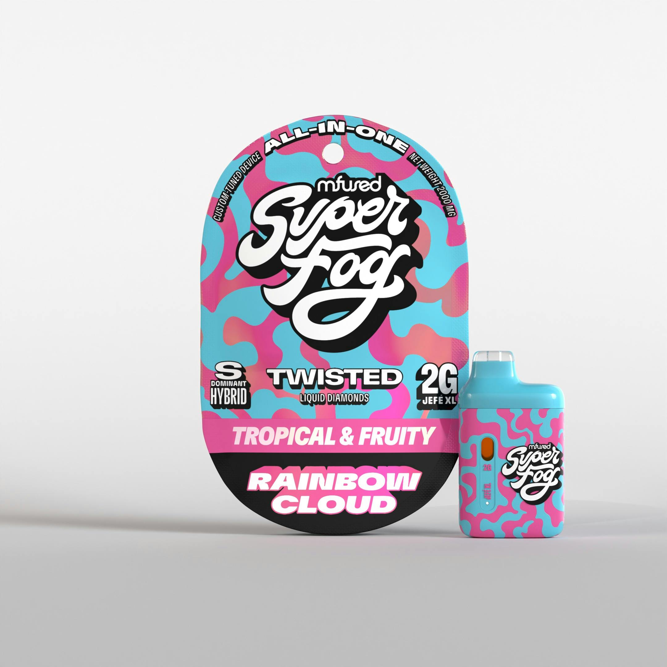 Super Fog Twisted Rainbow Cloud 2g Vape