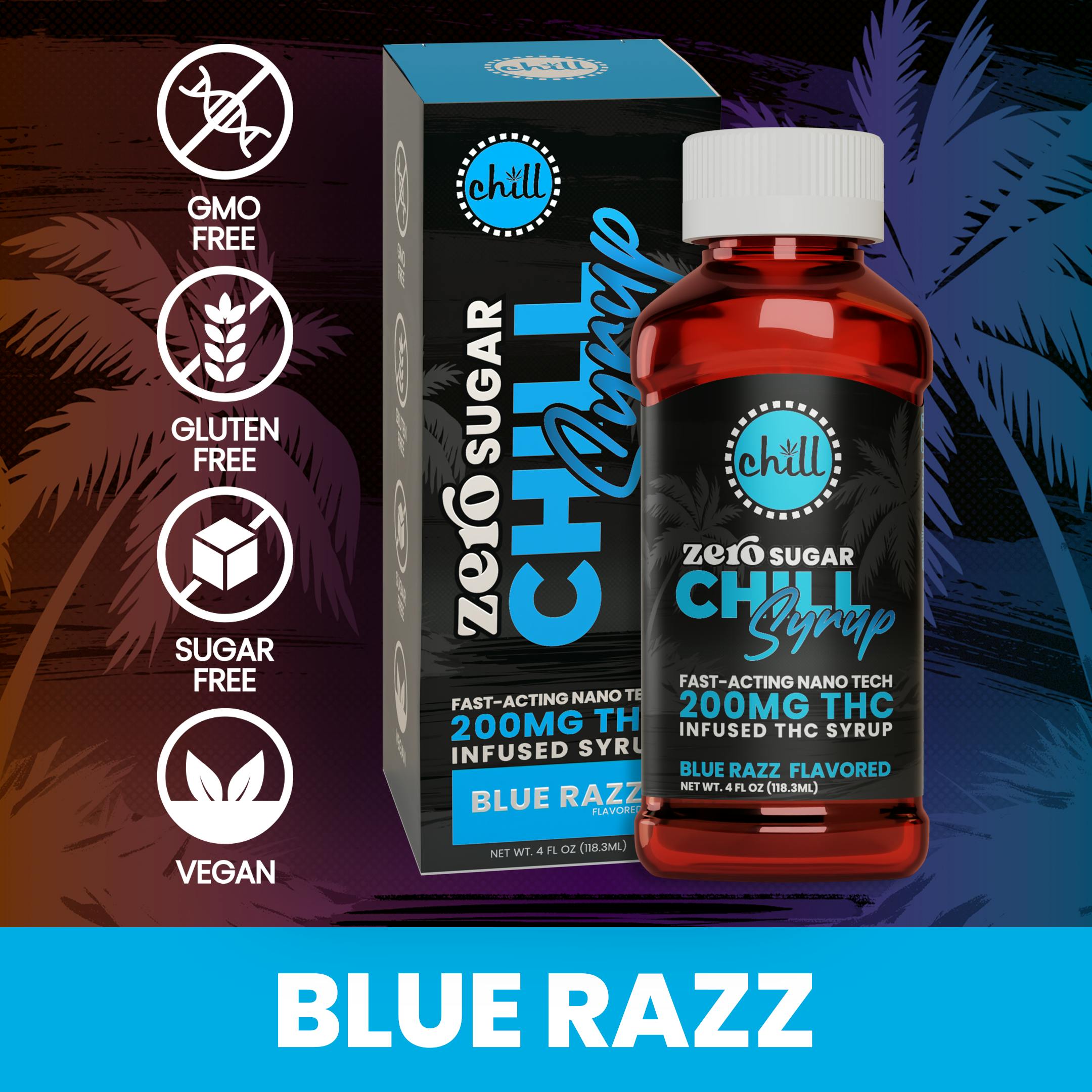 Chill Medicated - 200mg Sugar Free Syrup - Blue Razz