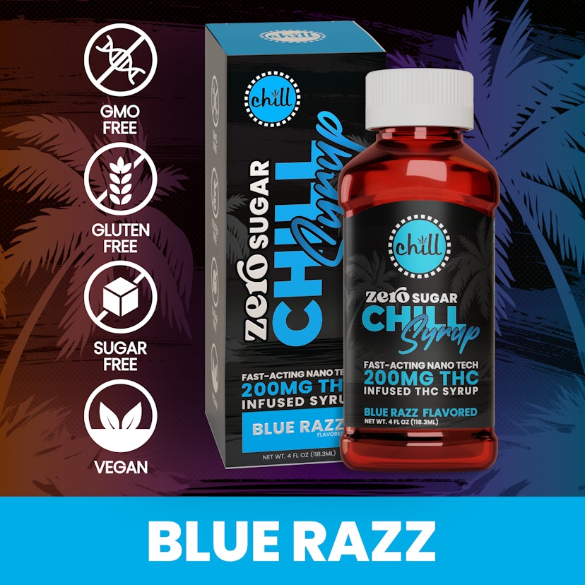 Chill Medicated | 200mg Zero Sugar Thc Syrup | Blue Razz
