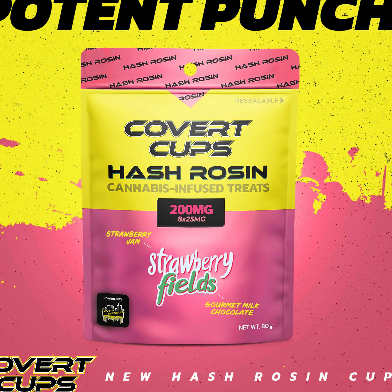 Covert Cups | Strawberry Fields | 200mg Hash Rosin Cups