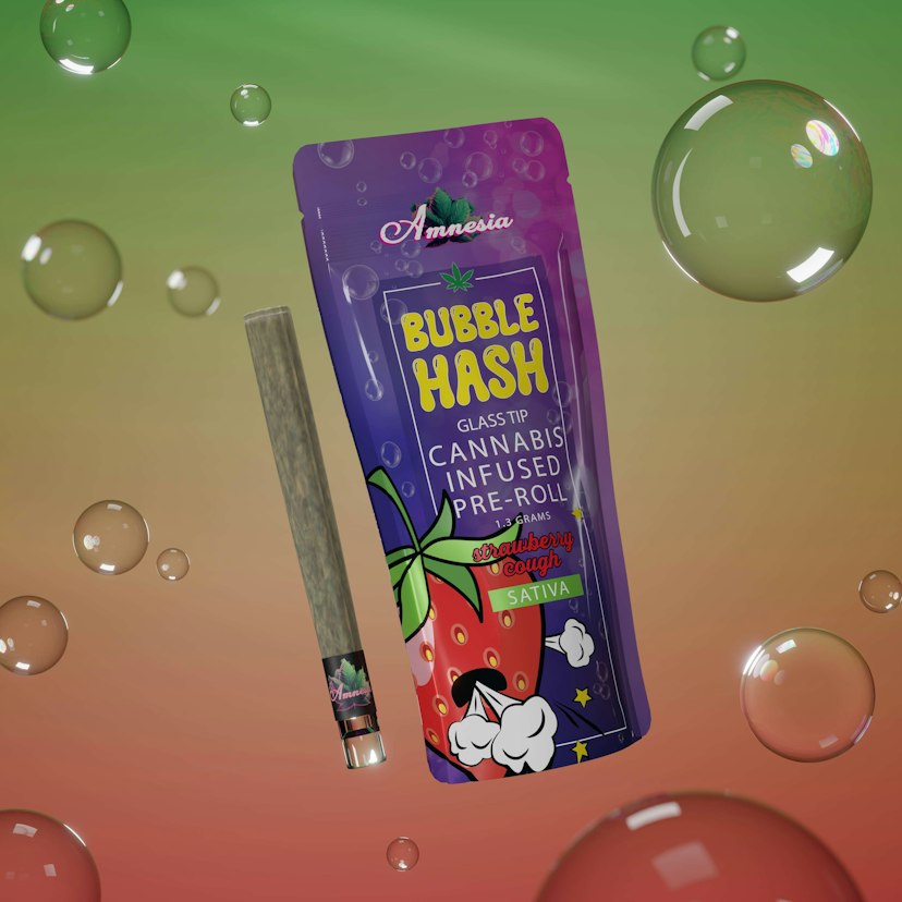 Amnesia | 1.3g Bubble Hash Infused Pre-roll | Strawberry Cough