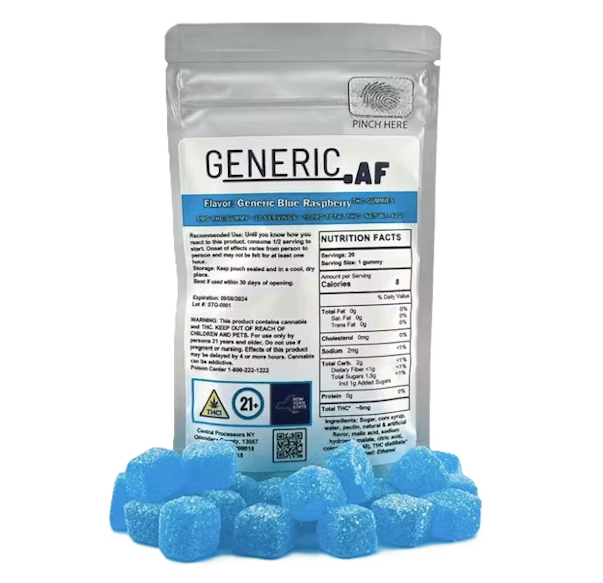 Photo of Generic AF | Blue Raspberry | 20PK Gummies 100mg