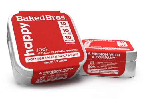 Pomegranate Nectarine Happy Gummies | 100mg | 1:1:1 THC:CBD:CBC-1