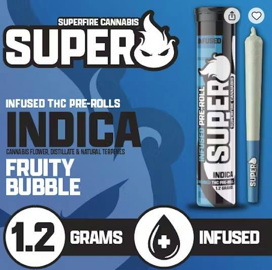 SuperFire - 1.2g Infused Preroll - Fruity Bubble