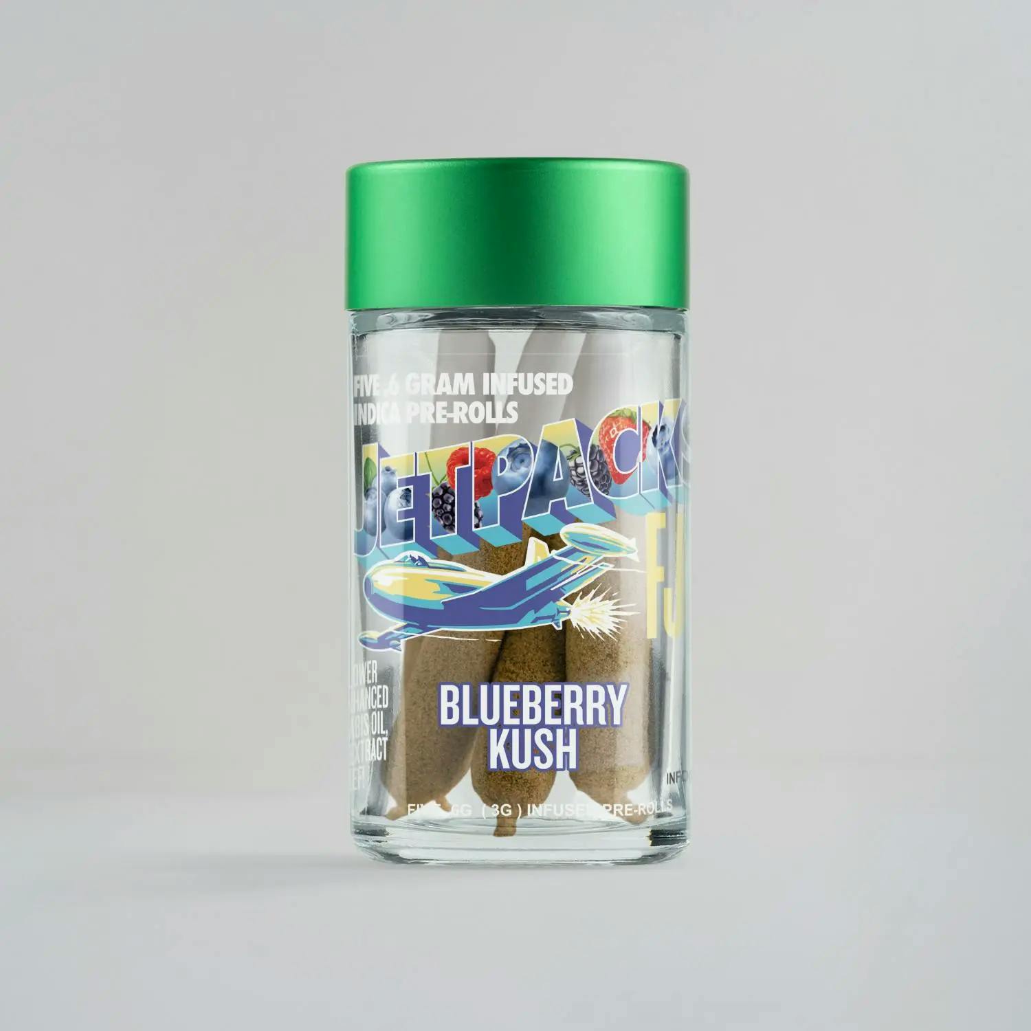 Jetpacks - 5 Pack .6g Infused Prerolls - Blueberry Kush