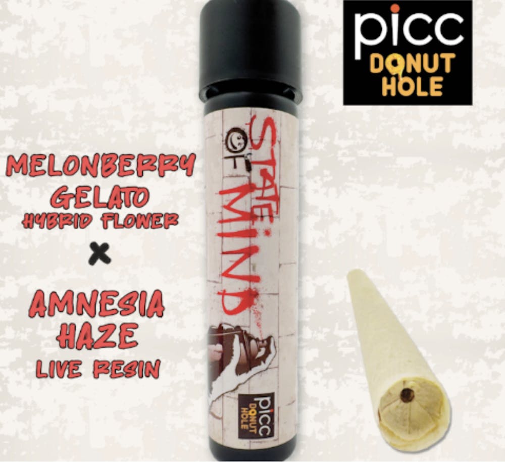 Product State of Mind Donut Hole | Melonberry Gelato x Amnesia Haze Live Resin (H) Picc