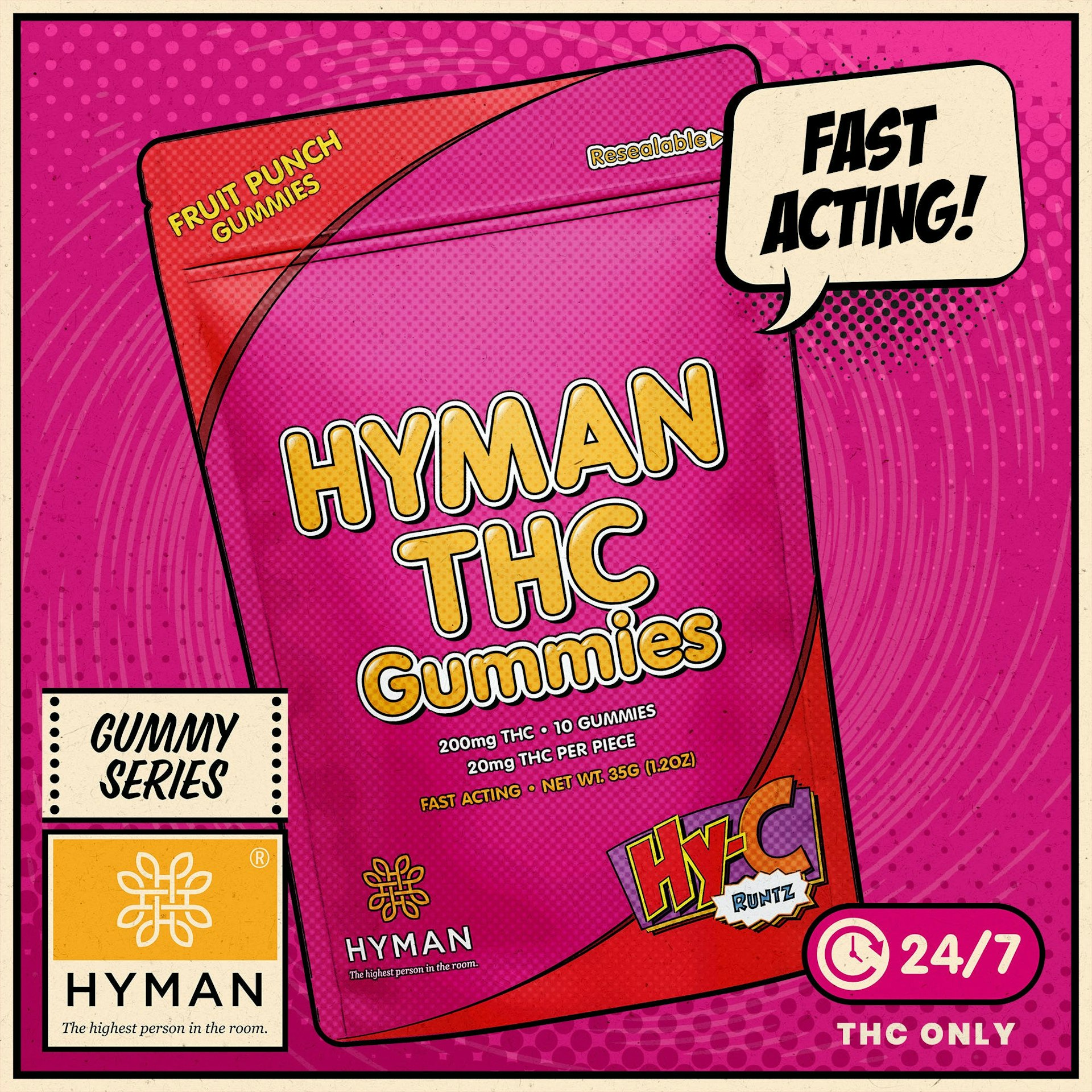 Hyman - HY-C Runtz 200mg Fast Acting Gummies
