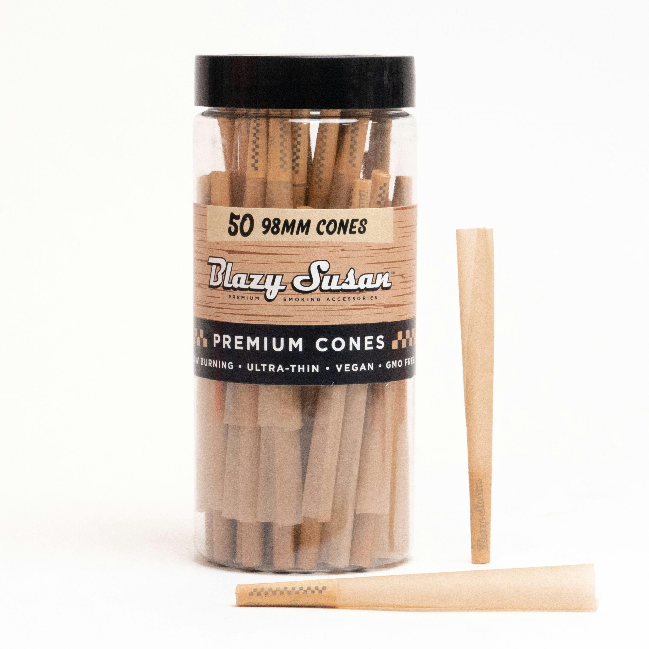 Blazy Susan - Pre Rolled Cones 98mm 50 Count - Color: Unbleached