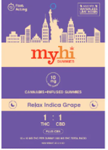 Relax Indica Grape (1:1 THC:CBD + CBN) – Waterless Live Rosin Fast Acting Gummies – 10 pieces (100mg)-3