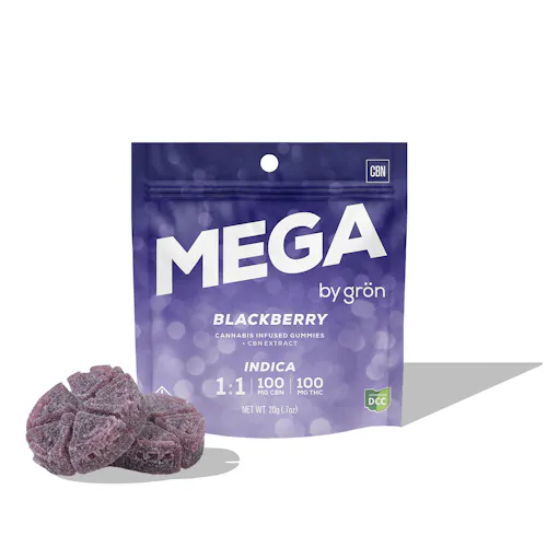 Gron | 1:1 CBN:THC Blackberry Mega Pearl | 100mg | Indica-active